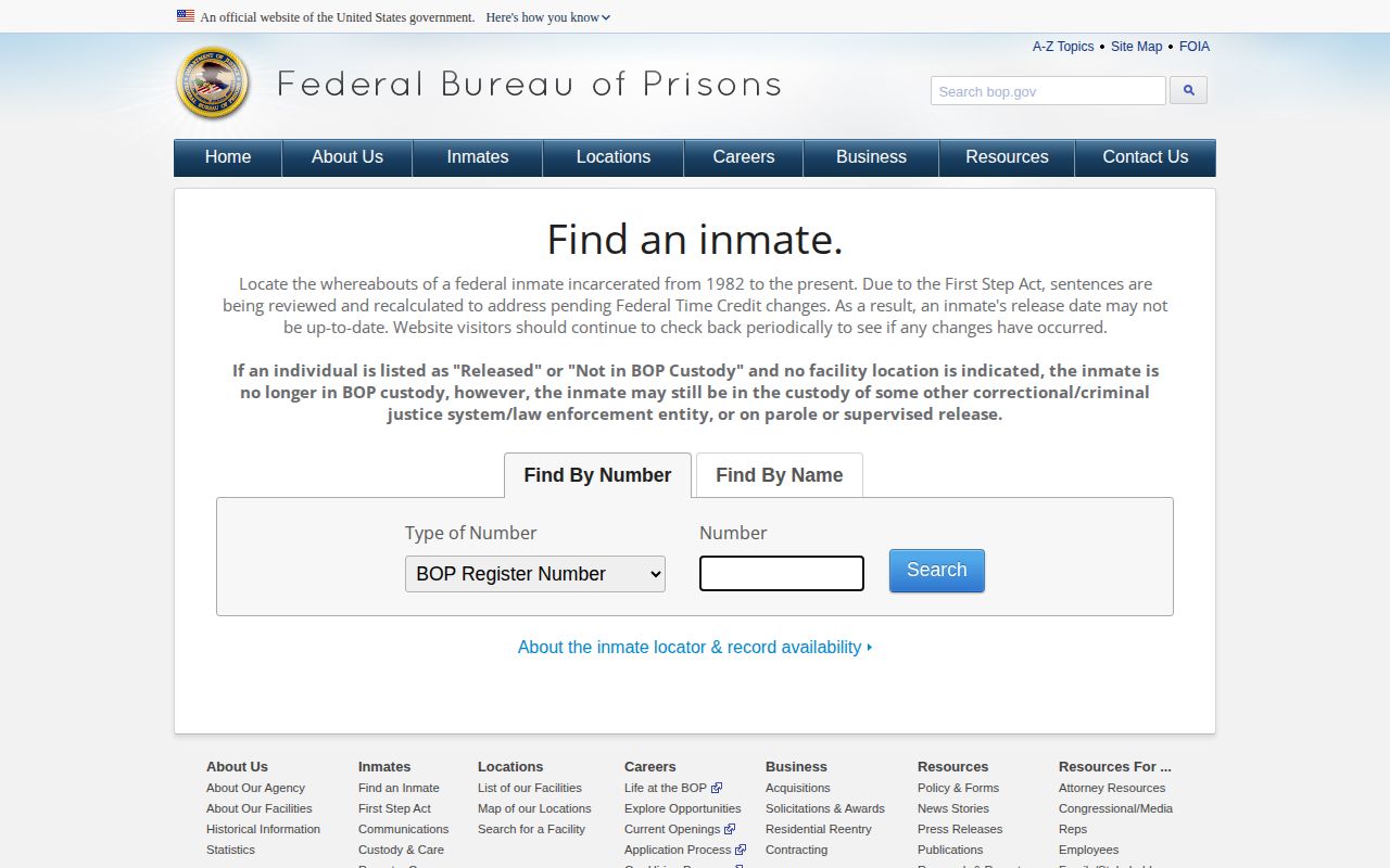 BOP federal release search for a Geauga County connected case