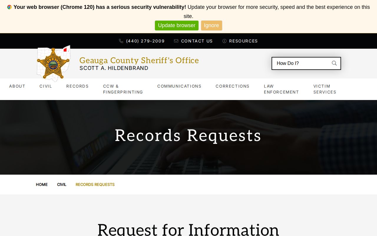 Geauga County release records request form