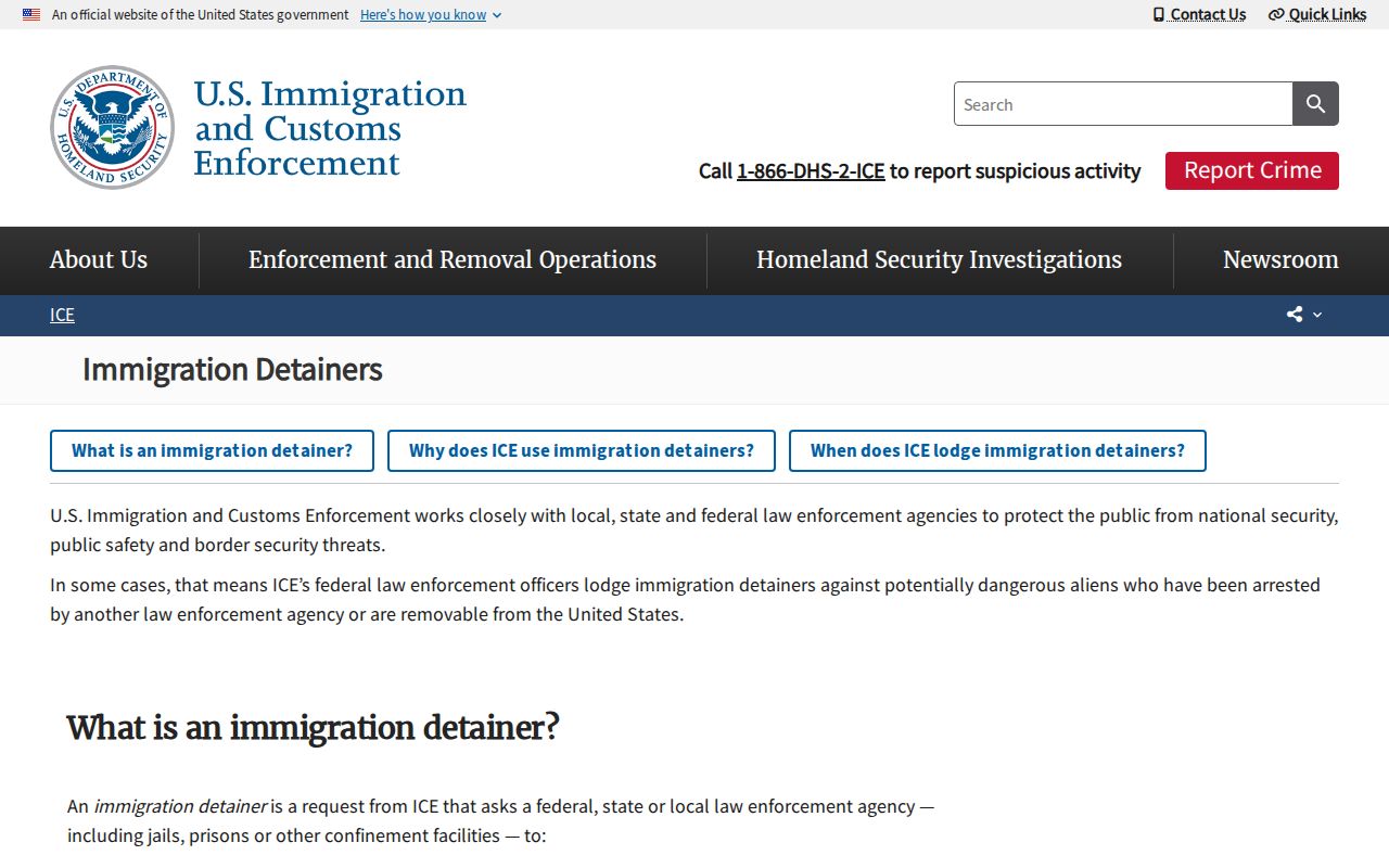 Geauga County Safety Center ICE detainer and release transfer explanation